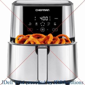 Chefman TurboFry® Touch Air Fryer, XL 8-Qt Family Size, One-Touch Digital Control Presets, French Fries, Chicken, Meat