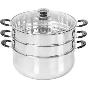 30 CM Stainless Steel 3 Tier Steamer Pot Steaming Cookware - Triply Bottom, Kitchen