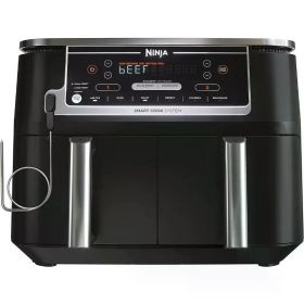 Ninja DZ550 Foodi 10 Quart 6-in-1 DualZone Smart XL Air Fryer with 2 Independent Baskets, Thermometer for Perfect Doneness