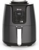 AF101 Air Fryer that Crisps, Roasts, Reheats, & Dehydrates, for Quick, Easy Meals, 4 Quart Capacity, & High Gloss Finish, Grey