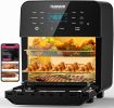 Nuwave Brio 15.5Qt Air Fryer Rotisserie Oven, X-Large Family Size, Powerful 1800W, 4 Rack Positions, 50°-425°F Temp Controls