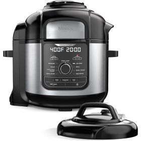 12-in-1 Deluxe XL 8 qt. Pressure Cooker & Air Fryer that Steams, Slow Cooks, Sears, Sautés, Dehydrates & More, with 5 qt. Silver