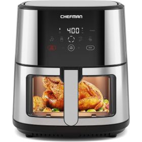 Easy-View Air Fryer – 8 Qt Family Size with Viewing Window, One-Touch Digital Control with 4 Presets