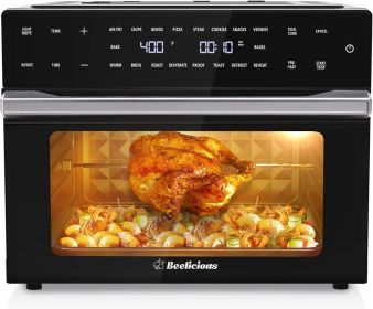 Beelicious 32QT Extra Large Air Fryer, 19-In-1 Air Fryer Toaster Oven Combo with Rotisserie and Dehydrator, Digital Convection