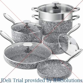 22 Piece Nonstick Kitchen Cookware Sets with Stone-Derived Coating, Nonstick Pots and Pans, Stone Cookware Set with Utensil Set