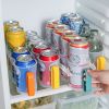 1pc Portable Can Organizer For Refrigerator Shelf Beer Can Holder Fridge Storage Sliding Rack Clear Plastic Storage Containers For Food