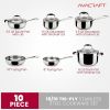 AVACRAFT 18/10 Stainless Steel Cookware Set, Premium Pots and Pans Set, Kitchen Essentials for cooking, Multi-Ply Body Stainless