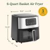 Air Fryer Oven – 6-Qt Basket Stainless Steel Air Fryer – Dishwasher-Safe Parts with 5 Presets