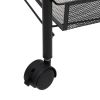 3-Tier Kitchen Trolley Black 18.1"x10.2"x25.2" Iron