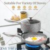 22 Piece Nonstick Kitchen Cookware Sets with Stone-Derived Coating, Nonstick Pots and Pans, Stone Cookware Set with Utensil Set