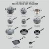 T-fal Ultimate Hard Anodized Nonstick Cookware Set 17 Piece, Oven Broiler Safe 400F, Lid Safe 350F, Kitchen Cooking Set w/ Fry