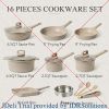 CAROTE Pots and Pans Set Non Stick, 16Pcs Kitchen Cookware Set, Stackable Induction Cookware, Pot and Pan set