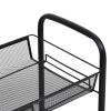 3-Tier Kitchen Trolley Black 18.1"x10.2"x25.2" Iron