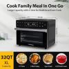 Beelicious 32QT Extra Large Air Fryer, 19-In-1 Air Fryer Toaster Oven Combo with Rotisserie and Dehydrator, Digital Convection