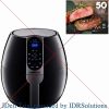 GoWISE USA 3.7-Quart Programmable Air Fryer with 8 Cook Presets, GW22638 - Black