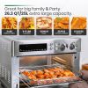 VAL CUCINA Infrared Heating Air Fryer Toaster Oven, l Baking Pan Easy Clean with Recipe Book, Brushed Stainless Steel Finish