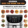 Gourmia Air Fryer Oven Digital Display 7 Quart Large AirFryer Cooker 12 Touch Cooking Presets, XL Air Fryer Basket 1700w Power