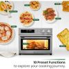 VAL CUCINA Infrared Heating Air Fryer Toaster Oven, l Baking Pan Easy Clean with Recipe Book, Brushed Stainless Steel Finish