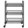 3-Tier Kitchen Trolley Black 18.1"x10.2"x25.2" Iron