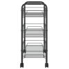 3-Tier Kitchen Trolley Black 18.1"x10.2"x25.2" Iron