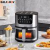 7L Electric Air Fryer Smart Multi-function Hot Convection Oven Deep Fryer Without Oil LED Touch Control 1400W Visible Window