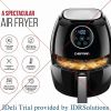 CHEFMAN Large Air Fryer 6.5 Qt XL, Healthy Cooking, User Friendly, Nonstick, Digital Touch Screen with 4 Cooking Functions