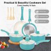 Pots and Pans Set Nonstick, 11pcs Kitchen Cookware Sets Induction Cookware, Ceramic Non Stick Cooking Set, Stay Cool Handle