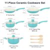 Pots and Pans Set Nonstick, 11pcs Kitchen Cookware Sets Induction Cookware, Ceramic Non Stick Cooking Set, Stay Cool Handle