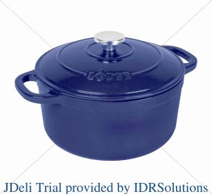 Cooking Pot Indigo Saucepan Cast Iron 5.5 Quart Enameled Dutch Oven Caste Iron Cookware Tableware Kitchen Dining Bar Home Garden (Color: Blue)