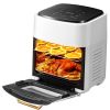 15.8QT Air Fryer Family Size 1400W Powerful Oilless Cooker Crisp Bake Grill Dehydrate Touch Screen Customized Temperature Time Visible Window