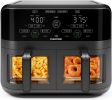 Chefman TurboFry Touch Dual Air Fryer, Maximize The Healthiest Meals With Double Basket Capacity, One-Touch Digital Controls