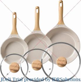 Pots and Pans Set - Nonstick Kitchen Cookware + Bakeware Set Granite Kitchenware Set Pots Sets for Cooking Accessories Non Stick (Color: Beige)