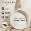 Pots and Pans Set Nonstick, White Granite Induction Kitchen Cookware Set, 10 Pcs Non Stick Cooking Set w/Frying Pans