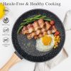 SODAY 12pcs Pots and Pans Set Non Stick Kitchen Cookware Sets Induction Cookware Nonstick Granite Cooking Set with Frying