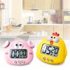 Kitchen Timer; Cute Cartoon Pig Electronic Countdown Timer; LCD Digital Cooking Timer Cooking Baking Assistant Reminder Tool