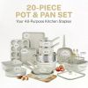 Granitestone 10/11/12/16/21Pc Pots and Pans Set Non Stick Cookware Set,Kitchen Cookware Sets,Diamond Coated,Cream White