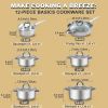 Cook N Home Kitchen Cookware Sets, 12-Piece Basic Stainless Steel Pots and Pans